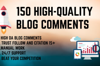 submit 150 high authority dofollow backlinks
