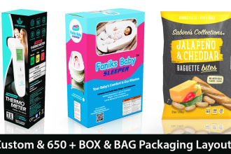 design product box packaging bags label die cut