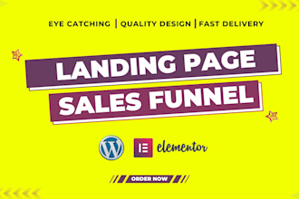 do responsive wordpress landing page design, elementor landing page