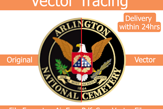 manually trace your image or convert your logo to vector in 24hrs