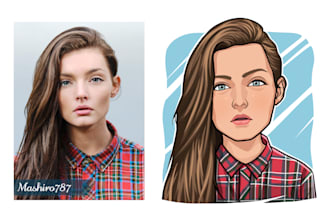 draw a cute cartoon of your photo