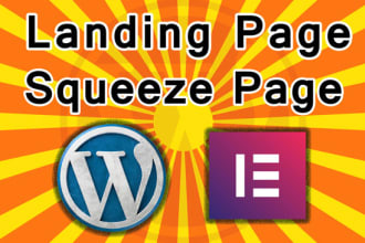 create landing page, one page website with lead collecting form in wordpress