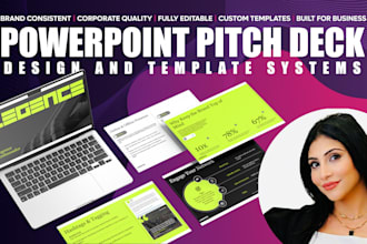 design modern powerpoint presentations, pitch decks and branded master templates