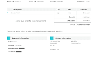 design quickbooks online custom invoice template