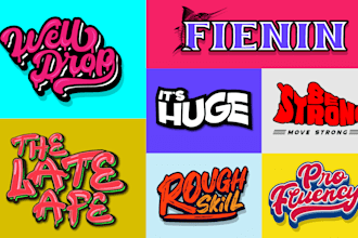 do modern text, font logo and custom typography, lettering, hand drawn design