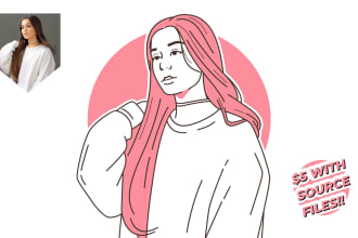 draw line minimalist avatar for business, social media