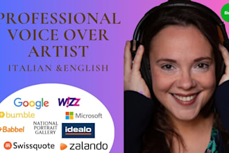 record professional italian female voice over in 24h