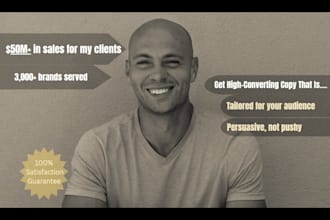 write sales copy for a sales page, sales funnel, landing page, sales copywriting