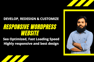 redesign, customize, and develop a professional wordpress website