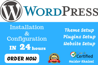 do wordpress installation and theme setup in 24 hours