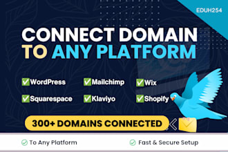 connect your domain to any website, shopify, wix, wordpress or squarespace