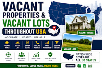 provide vacant properties and vacant lots throughout USA