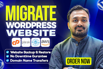 migrate, transfer, backup, move , restore wordpress website in 24hrs
