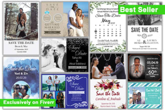 design beautiful save the date within 24 hour