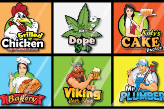 design unique flat, character logo for social media for you