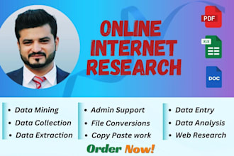 do internet research for data collection in excel spreadsheets