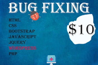 fix any bug in php, mysql, bootstrap, html, css, js,jquery