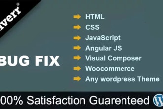 fix any bug related to wordpress and woo commerce
