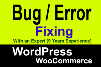 fix wordpress bug and errors within 1 hour