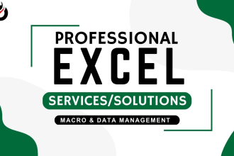 excel data entry analysis, vba macro and management as a excel expert