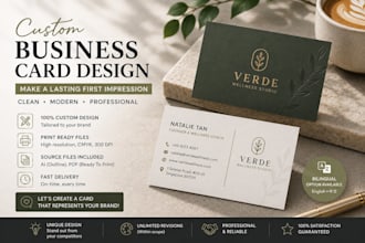 design a custom professional business card for your brand