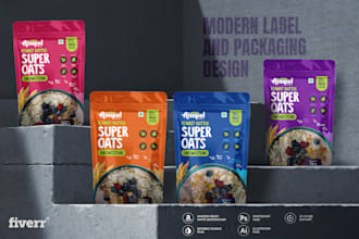 do product label design, packaging design, pouch design and box design