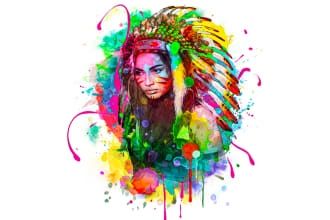 do custom watercolor design for you