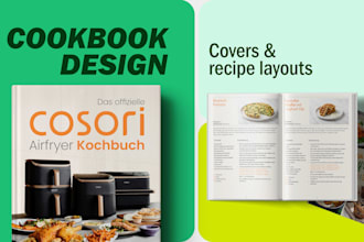 your cookbook cover and recipe book layout for print