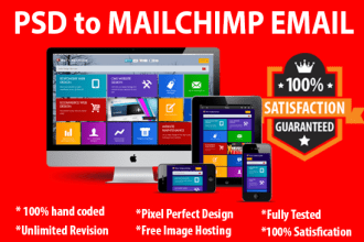 convert your psd to mailchimp email template fully editable