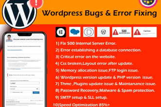 customize wordpress and fix error or bug in short time