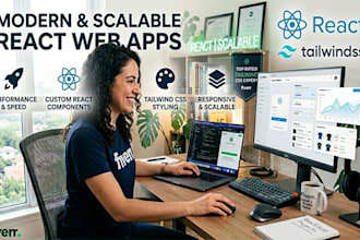 develop a modern, scalable web app with react, tailwindcss