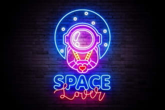 do neon text or neon icon logo and neon animated GIF