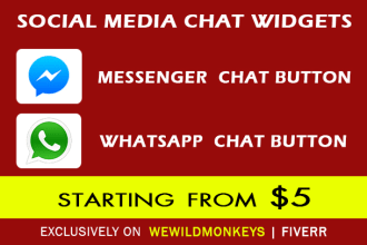 add facebook messenger, whatsapp chat button to your website