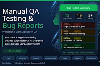 do manual QA testing and detailed bug report for your web app