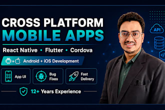 develop cross platform mobile apps using react native, flutter and cordova