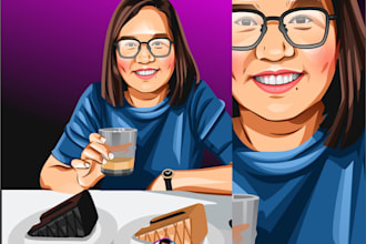 create your image into an awesome cartoon portrait