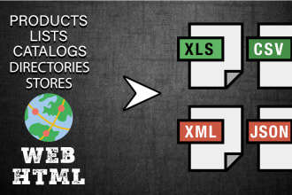 do data web scraping, mining, grabbing extraction, CSV excel