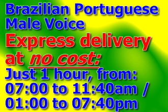 do brazilian portuguese male voiceovers express delivery full commercial rights