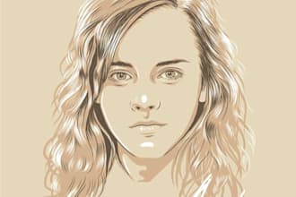draw vector art portrait