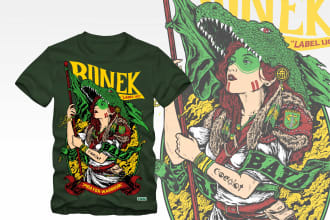 create a custom rebel illustrated t shirt design