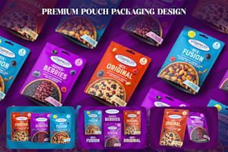 create eye catching stand up pouch packaging design