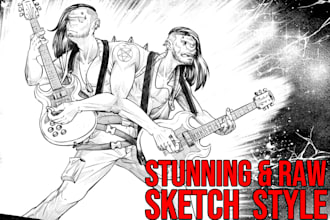 create raw and dynamic sketch art