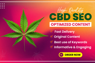 write cannabis, cbd related SEO optimized content