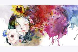 draw unique hand drawn watercolor illustrations
