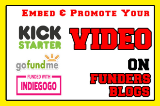 embed and promote your kickstarter video in  funders blogs