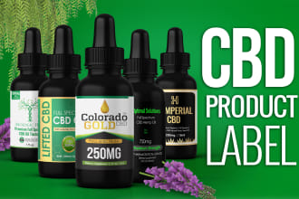 design premium hemp, cbd label and box package design