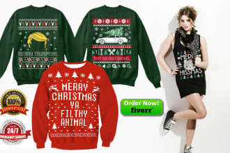 design ugly christmas sweater and t shirt design for you