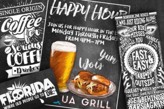design freestyle chalkboard menu posters