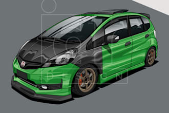 draw car illustration of your lovely car