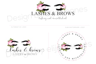design fabolous logo of makeup beauty and eyes lashes